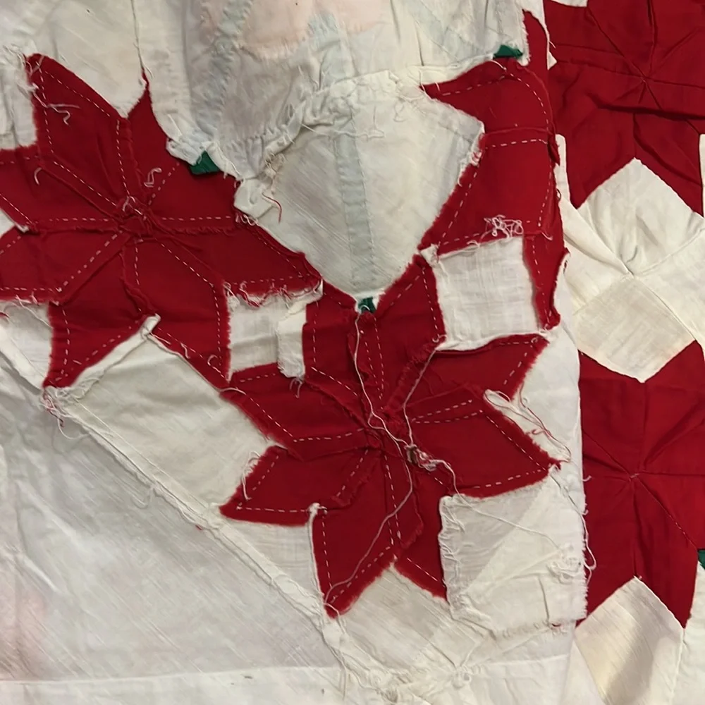 Hand made Quilt top flower blocks 60” x 78” patchwork